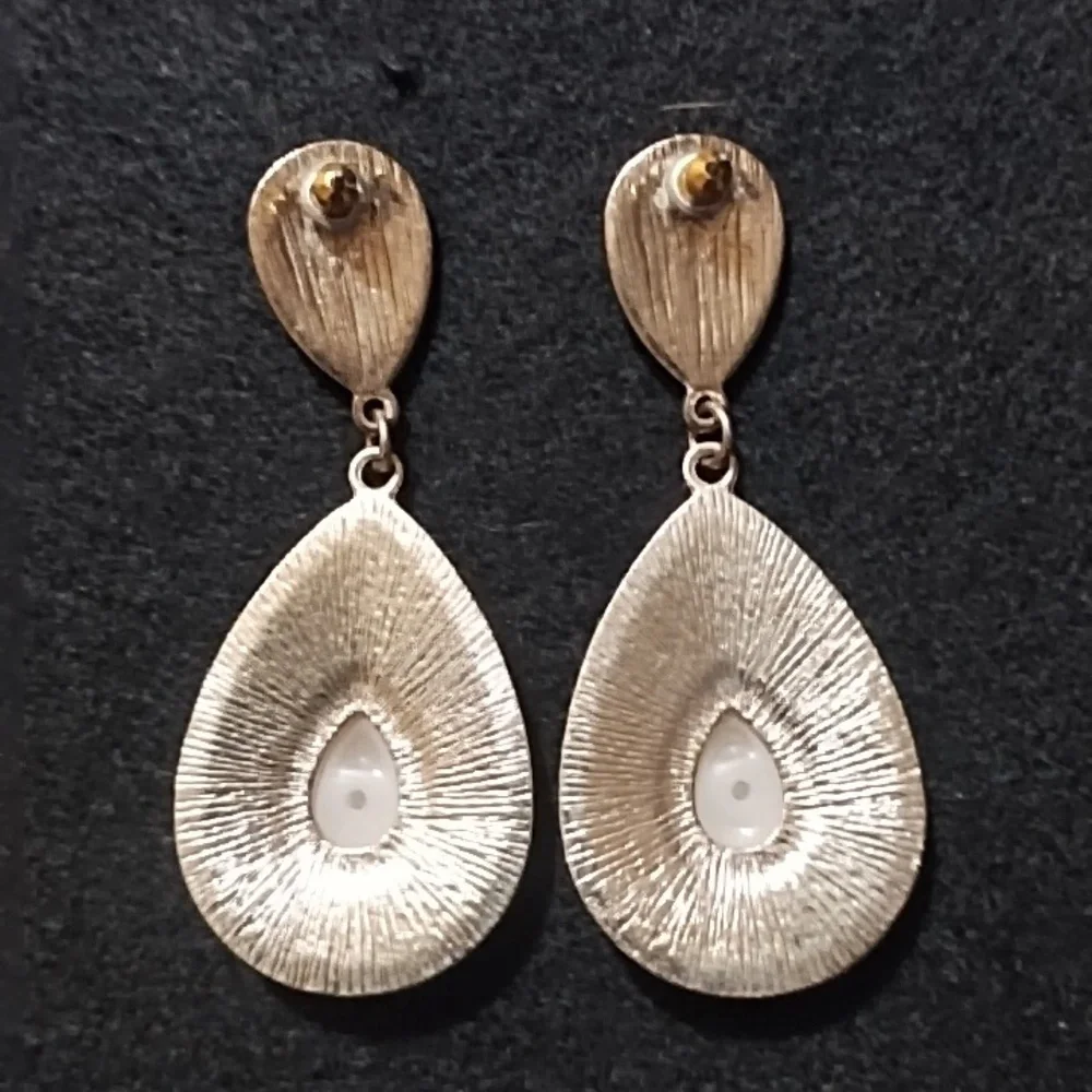 Pearl And Crystal Earrings.